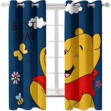 Winnie The Pooh 3D Cartoon Bedroom Curtains Ring Blackout Door Decor UV Protect