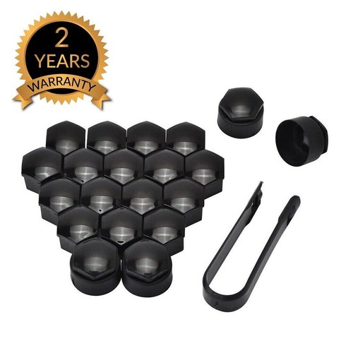 20x 17mm black wheel - 17mm, caps