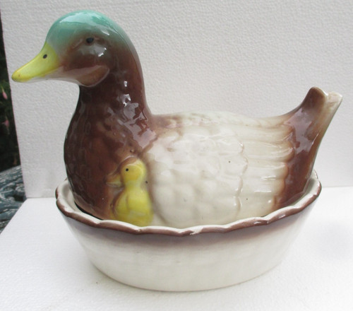 Vintage ceramic duck egg - ceramic,