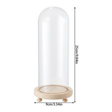 Clear Glass Dome with Wooden