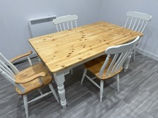 Solid Pine 6 Seater Dining Table and 4 Chairs
