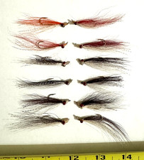 12 Clouser Flies, Bass & Saltwater, Size 6-8, Fly Fishing, NR