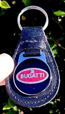 Bugatti Original Vintage Enamel Key Ring Key Chain Key Fob Keyring