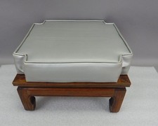 One mid century Oriental style square stacking foot stool ottoman vintage 16"