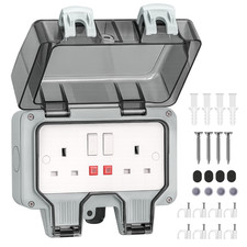 Desiretech Outdoor Double Switched Socket – IP66 Waterproof & Dustproof Socket