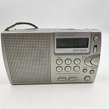 John Lewis World Band Receiver Radio FM LW SW Short Wave Small Compact Silver