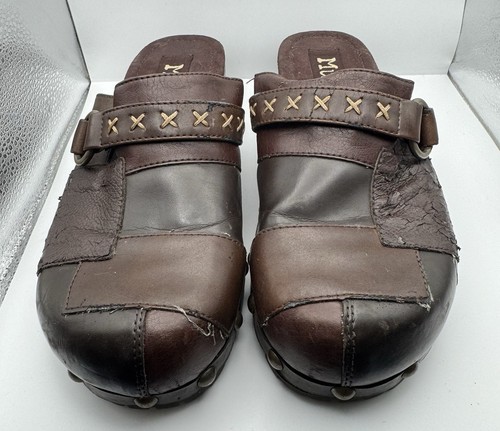 Mudd brown clogs - brown, patchwork