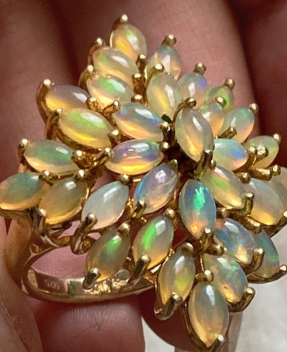 Large statement opal cluster - statement,