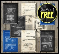 Patent Guns & Weapons Blue Prints Posters Technical Drawings Inventions