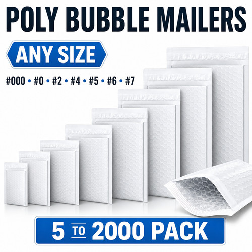 Any size poly bubble mailers - poly,