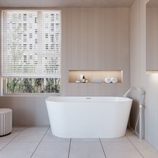 Modern Designer Back To Wall Double Ended Bath 1700x800mm Acrylic Bathtub