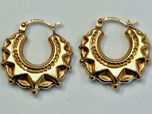 9ct yellow gold creole - yellow,