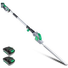 Hedge Trimmer Cordless Electric Long Reach Cutter 2.4m Pole 2 Batteries Charger
