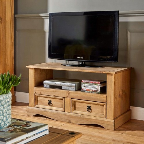 Rustic solid pine drawer tv - rustic,
