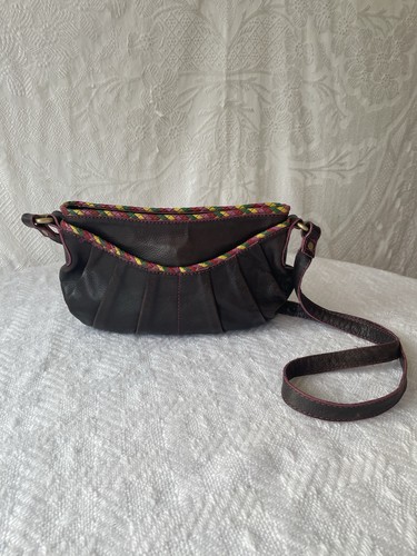 Brown leather crossbody - crossbody, bag