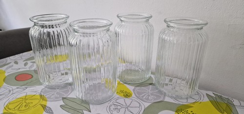 Habitat 18cm tall clear ribbed - 18cm,