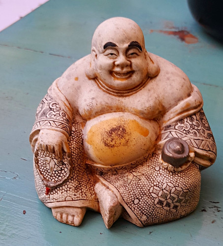 Seated laughing buddha - seated,