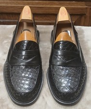 Mezlan Crocodile Weaved Leather Loafers. Size 7.5 M