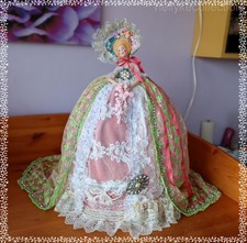 ANTIQUE STYLE HALF DOLL🎀PORCELAIN BOUDOIR DOLL🌷LADY ELISE🌹WIND UP MUSIC BOX🪻