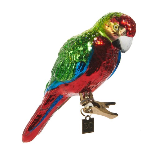 Macaw parrot clip - clip-on, glass