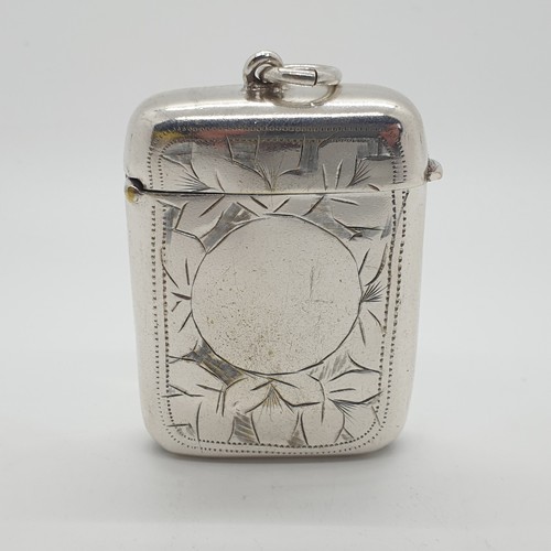 Silver plated vesta - case, match