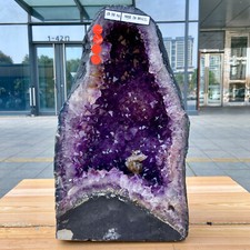 45.1LB Natural Amethyst Geode Quartz Crystal Cluster Cathedral Energy healing