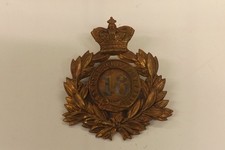 MILITARY HELMET PLATE BADGE 18TH REGIMENT FOOT ROYAL IRISH 10CM X 8.5CM (4479)