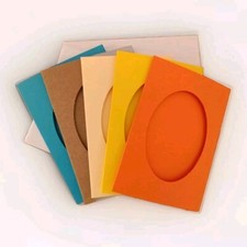 Oval Aperture Mini A7 Tri Fold Card Blanks & Envelopes 5 Pack 7x5cm Cut Out