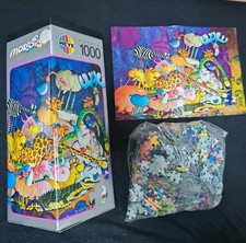 2x Heye Jigsaw Puzzles Mordillo "Il Paradiso" + "Tarzan", 1000's, 1974 +'88, 8702, 8761
