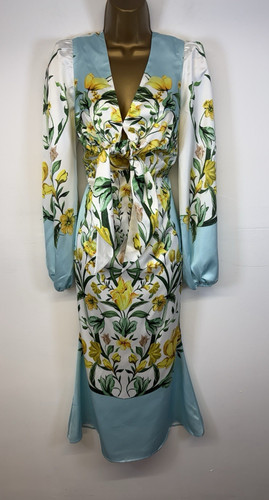 Coast dress yellow floral - yellow, tie