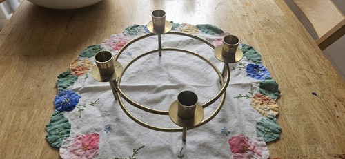 Vintage circular solid brass - a,