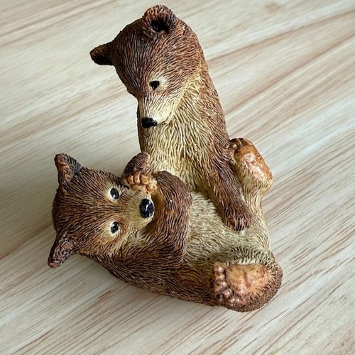 Vintage bear cubs playing - bear,