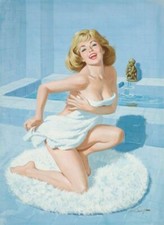 Vintage Bath Time Pin-Up Arthur Saron Sarnoff PINUP054 Art A4 A3 A2 A1
