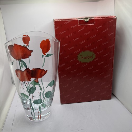 Goebel glass vase roses - glass, #