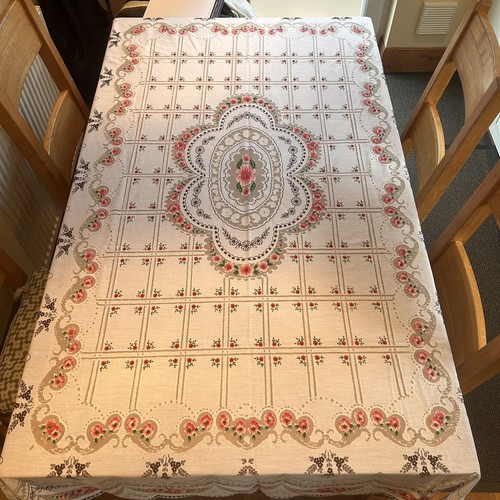 Vintage floral tablecloth - floral,