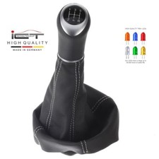 ICT gear shift knob LED Vauxhall for Opel Astra G OPC leather stitch silver B47