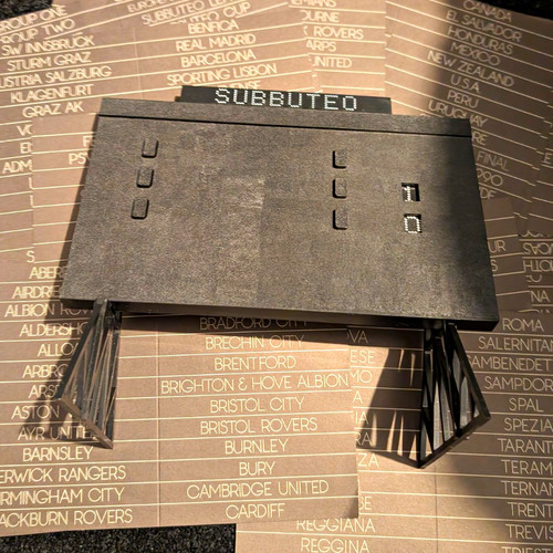 Subbuteo scoreboard and name - subbuteo,