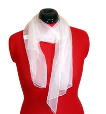 White silk scarf ready for