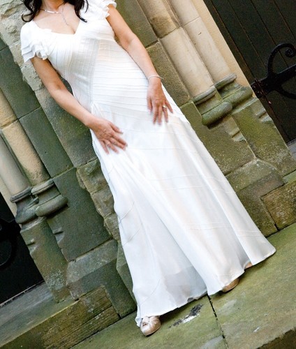 Ivory satin and chiffon - satin, bias