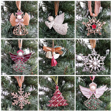 Victorian Vintage Style Christmas Tree Decoration Snowflakes Stars Angels Choose