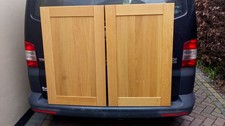 pair of solid light oak shaker