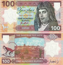 Zanzibar; 100 Rupees 2018; Freddie Mercury UNC Polymer; Gabris Matej; VERY RARE