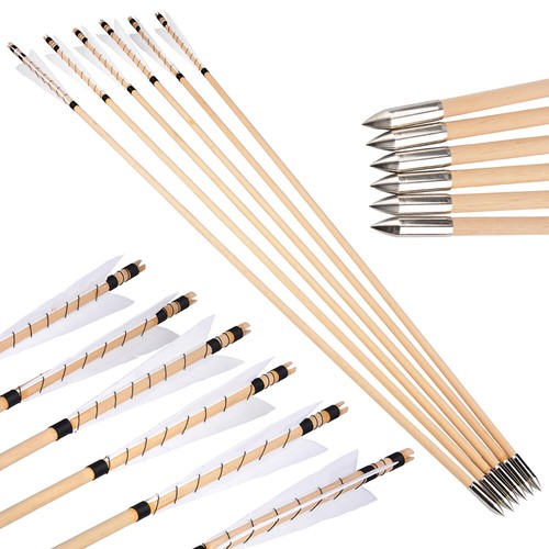 12x wooden arrows - 6/12x,