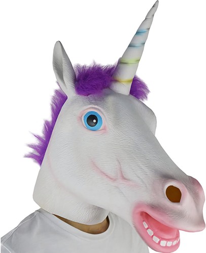 Fancy dress unicorn latex head - dress,