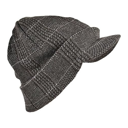 Plaid knit radar hat - plaid,