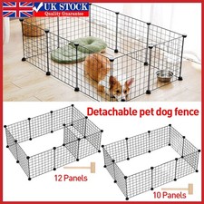 12/10 Panels Pet Dog Play Pen Puppy Rabbit Playpen DIY Detachable Cage Fence UK