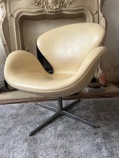 Fritz Hansen Swan Chair in Original Cream Leather.