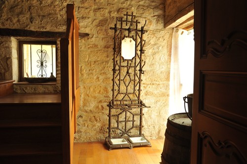 Antique french cast iron faux - cast,