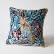 William Morris Hare Jacquard Weave Tapestry Pillow Cushion Cover Cotton 18”x18"