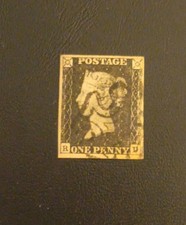 GB QV 1840 1d Penny Black, RD